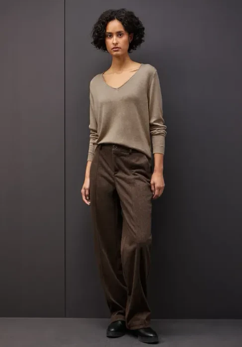 Street One V-Neck Pullover sanded beige mel. (Damen)