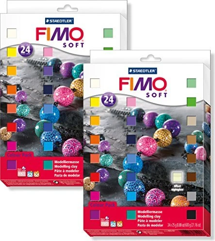 Staedtler Fimo Soft Basic Set mit 24 Fimo Soft Halbblöcken