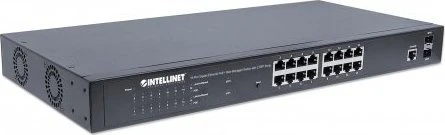 Intellinet Rackmount Gigabit Smart Switch, 16x RJ-45, 2x SFP, 374W PoE+
