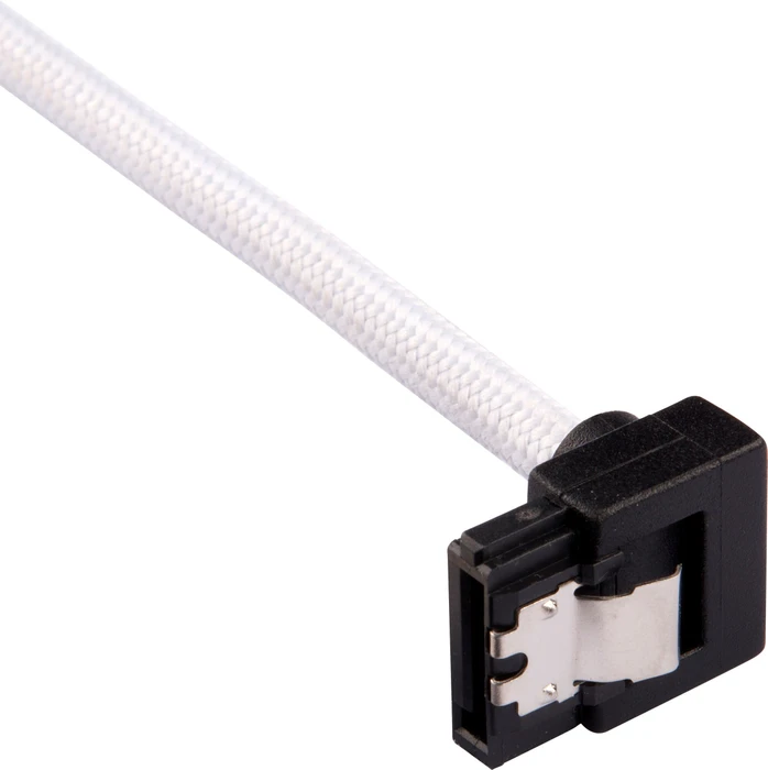 Corsair Premium Sleeved SATA 6Gb/s Kabel weiß 0.6m, gewinkelt
