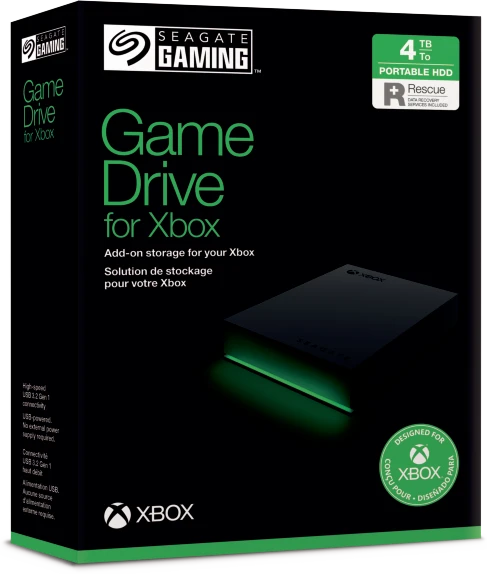 Seagate Game Drive for Xbox, 5TB, +Rescue, USB 3.0 Micro-B