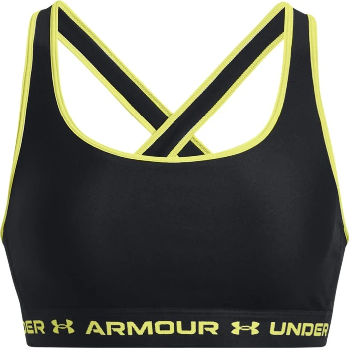Under Armour Armour Mid Crossback Sport-BH black/lime yellow (Damen)