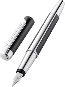 Pelikan Pura P40 dunkelgrau/silber, rechte Hand, fein