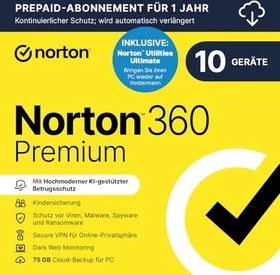 NortonLifeLock Norton 360 Premium, 10 User, 1 Jahr, ESD (deutsch) (Multi-Device)