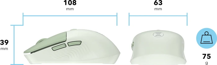 Eternico MSB270 Wireless Office Mouse hellgrün, USB/Bluetooth