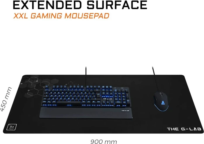 The G-Lab Pad Barium XXL Gaming Mauspad, schwarz/grau
