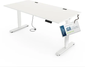 Yaasa Desk Essential elektrisch höhenverstellbarer Sitz-Steh-Schreibtisch 180x80cm weiß/weiß