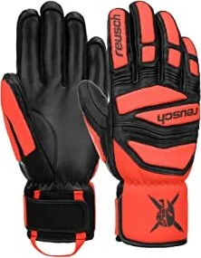 Reusch Worldcup Warrior DH Skihandschuhe black/fluo red