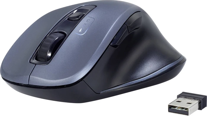 Renkforce RF-WM-230 Ergonomische Funk-Maus grau/schwarz, USB/Bluetooth