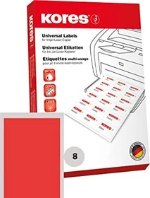 Kores Etiketten, 105x74mm, rot, matt, 100 Blatt (800 Etiketten)