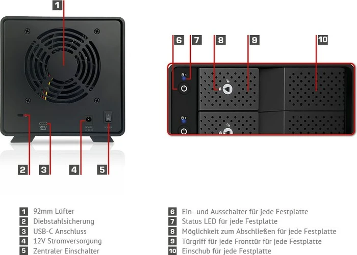 Fantec MB-X4U31, 3.5", USB-C 3.1