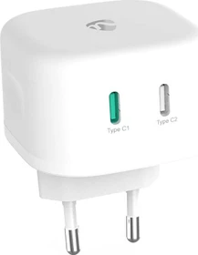 Nedis Netzladegerät 45 W GaN PD3.0 45W Schnellladefunktion 2.25 A / 3.0 A 2x USB-C weiß
