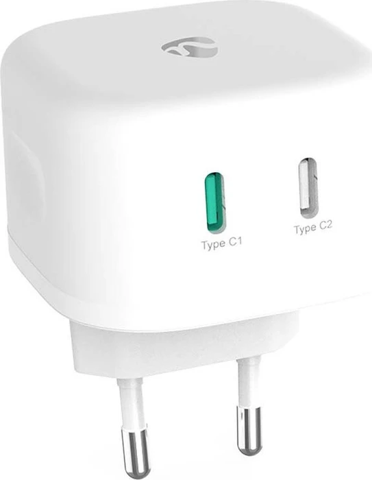 Nedis Netzladegerät 45 W GaN PD3.0 45W Schnellladefunktion 2.25 A / 3.0 A 2x USB-C weiß