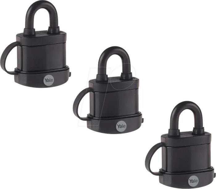Yale Black Line Outdoor Y222B/35, Vorhängeschloss, 3er-Pack