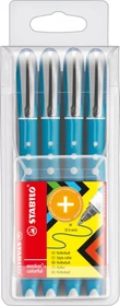 STABILO worker+ colorful Medium Tintenroller (Mine) blau/weiß, 4er-Pack, Etui