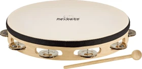 Nino Holz Tambourin mit Fell 10" 1-reihig