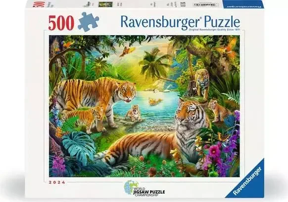 Ravensburger Puzzle Tigerfamilie in der Oase
