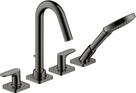 Hansgrohe Axor Citterio M 4-Loch Wannenrandarmatur mit Hebelgriffen und Rosetten polished black chrome
