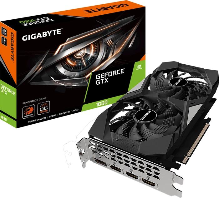 GIGABYTE GeForce GTX 1650 Windforce OC 4G, 4GB GDDR5, 3x HDMI, DP