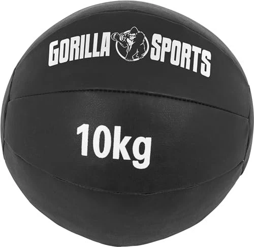 Gorilla Sports 10kg Medizinball schwarz