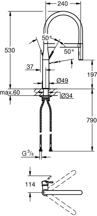 Grohe Essence Einhand-Spültischbatterie 1/2" supersteel