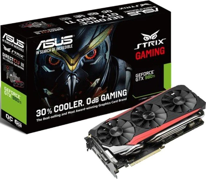 ASUS Strix GeForce GTX 980 Ti OC, STRIX-GTX980TI-DC3OC-6GD5-GAMING, 6GB GDDR5, DVI, HDMI, 3x DP