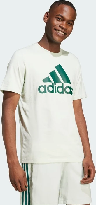 adidas Essentials Single Jersey Big Logo T-Shirt kurzarm linen green/collegiate green (Herren)