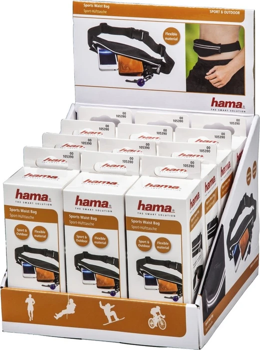 Hama Sport-Hüfttasche schwarz, 12er-Pack