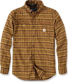 Carhartt Rugged Flex Relaxed Fit Midweight Flannel Plaid Hemd langarm oak brown (Herren)
