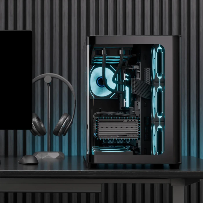 AeroCool P500C Black, Glasfenster