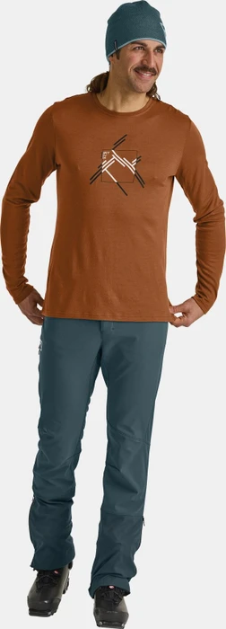Ortovox 185 Merino Mountain Cutout Funktionsshirt langarm bristle brown (Herren)