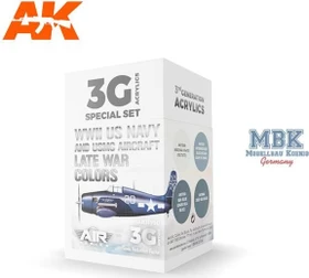 AK-Interactive 3rd Gen Acrylic Colors WWII US Navy & USMC Aircraft Late War Colors Farbset, 4-tlg.