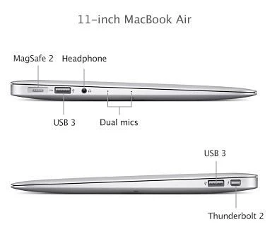 Apple MacBook Air 11", silber, Core i7-5650U, 8GB RAM, 128GB SSD, DE [Early 2015]