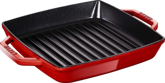 Zwilling Staub Grillpfanne eckig 23x23cm kirschrot