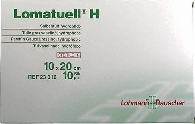 Lohmann & Rauscher Lomatuell H Salbentüll Kompressen, 10 x 20cm, 10 Stück