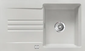 systemceram Kara 85 Einbau Becken reversibel mit Ablauffernbedienung alu