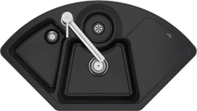 Villeroy & Boch Solo Eck Einbau Becken mittig pure black
