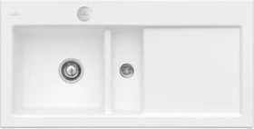 Villeroy & Boch Subway 60 flat flächenbündig Becken links mit Ablauffernbedienung stone white