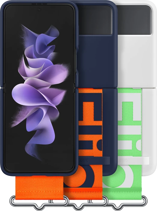 Samsung Silicone Cover with Strap für Galaxy Z Flip 3 navy