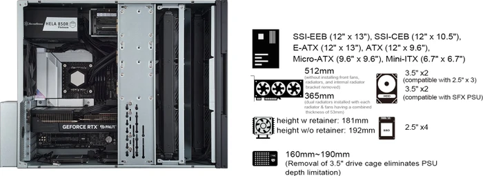 SilverStone RM52, schwarz, 5HE, ATX