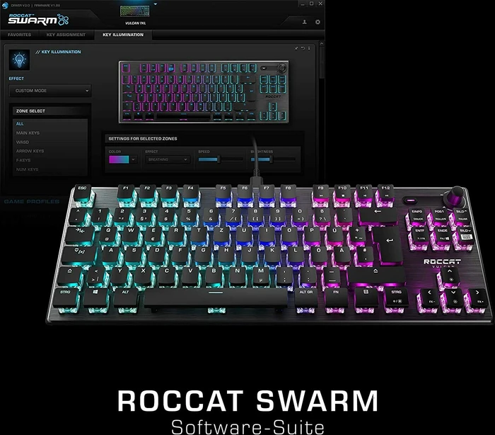 Roccat Vulcan TKL, LEDs RGB, schwarz, Titan SPEED, USB, US