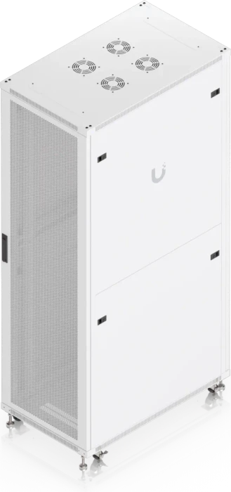 Ubiquiti 42U Rack Cabinet, 19" Rackschrank 42HE, mit Rollen, Gitternetztür, weiß, 1000mm tief