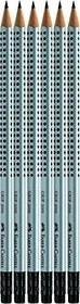 Faber-Castell Grip 2001 Bleistift HB graphit, silber, Radierer, 3er-Pack