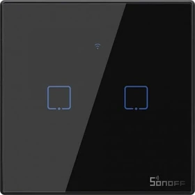 Sonoff TX T3EU2C Smart Wall Switch schwarz, 2-fach