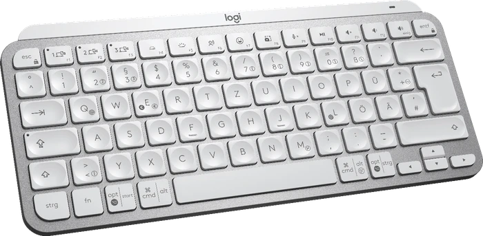 Logitech MX Keys Mini, LEDs weiß, Logi Bolt, Pale Gray, weiß/grau, USB/Bluetooth, DE