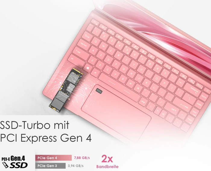 MSI Prestige 14 A11SCX-202, Rose Pink, Core i7-1185G7, 16GB RAM, 1TB SSD, GeForce GTX 1650 Max-Q, DE