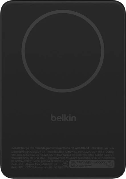 Belkin BoostCharge Magnetische Powerbank mit Qi2 5000mAh schwarz