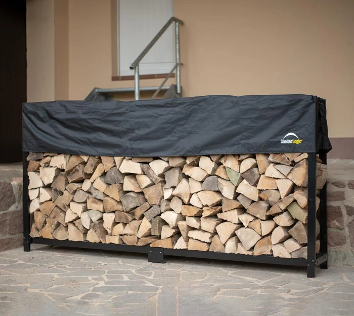 ShelterLogic Kaminholzregal inkl. Abdeckung 238x36119cm schwarz