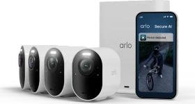 Arlo Ultra 3 weiß, inkl. Smart Hub, 4er-Pack