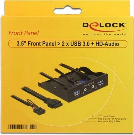 DeLOCK USB 3.0 2-port + HD-Audio Frontpanel